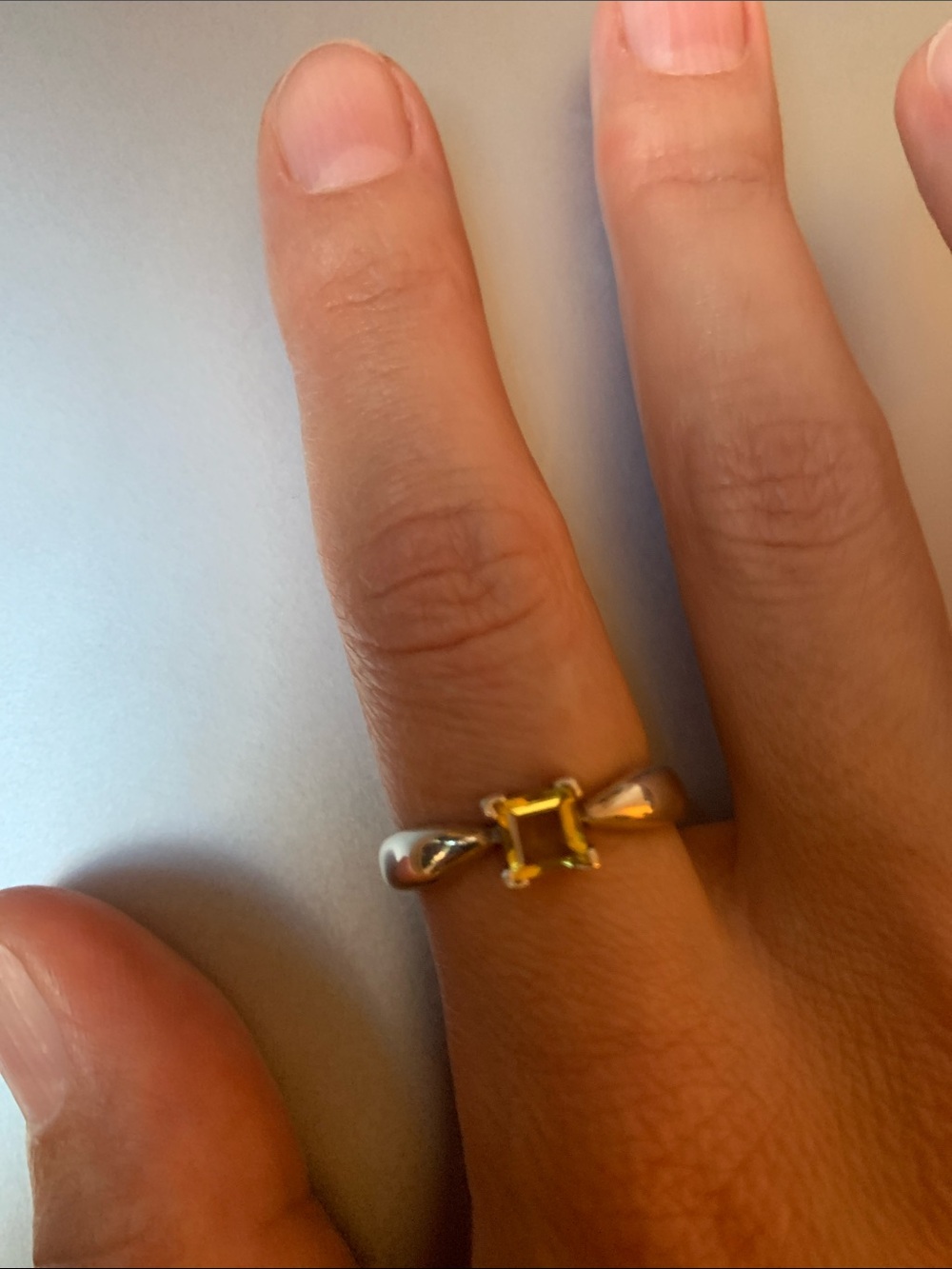 Silver ring with citrine